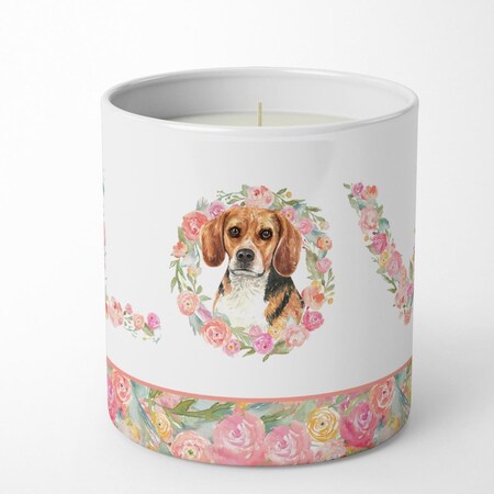 Carolines Treasures 3.75 x 3.25 in. Unisex Beagle Love 10 oz Decorative Soy Candle WDK4538CDL